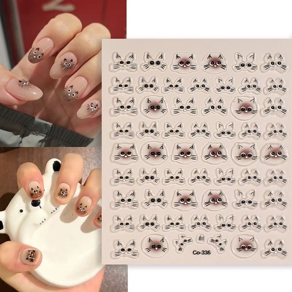  Sticker dán móng mắt mèo nổi 