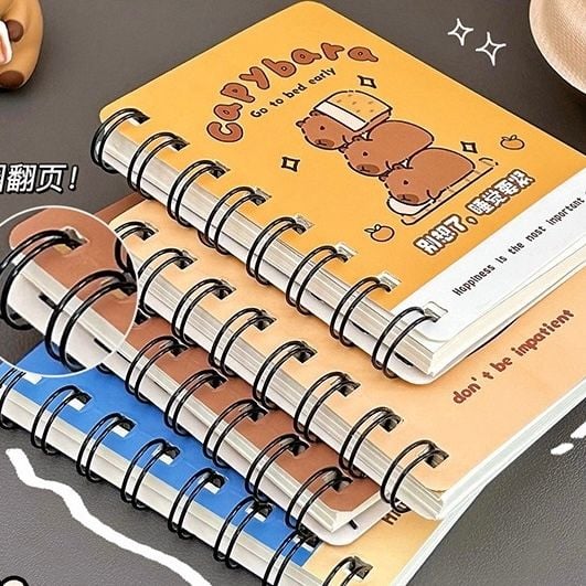  Sổ lò xo mini Capybara 10cm 80 tờ 