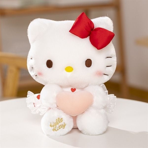  Hello Kitty bông váy tim ôm tim 