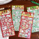  Sticker gấu thỏ Giáng Sinh 4 tờ 