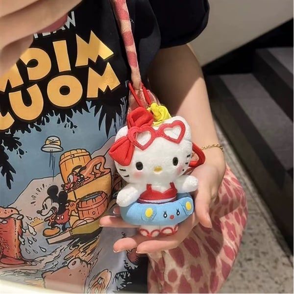  Móc khoá Hello Kitty bông đeo phao bikini đỏ 