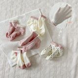  Tất Kid mặt lưới hồng nơ 