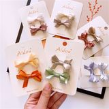  Set 2 kẹp nơ kép ruy băng 2 màu 