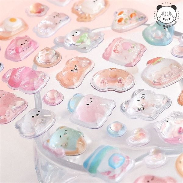  Sticker nổi giọt nước Telado thú dễ thương 