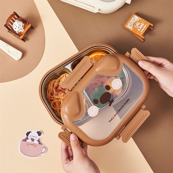  Hộp cơm cún tai nổi nắp trong 