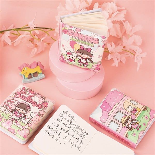  Sổ bọc da êm Sakura 80 trang 8x10cm 