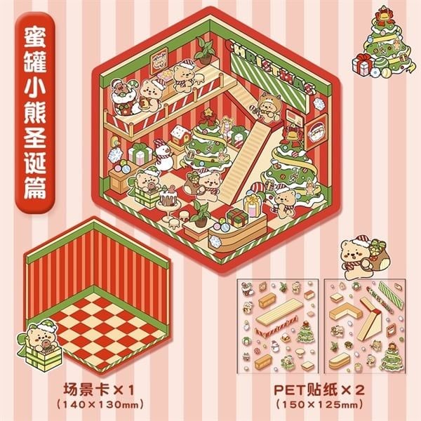  Sticker góc phòng 3/4 Giáng Sinh DIY 