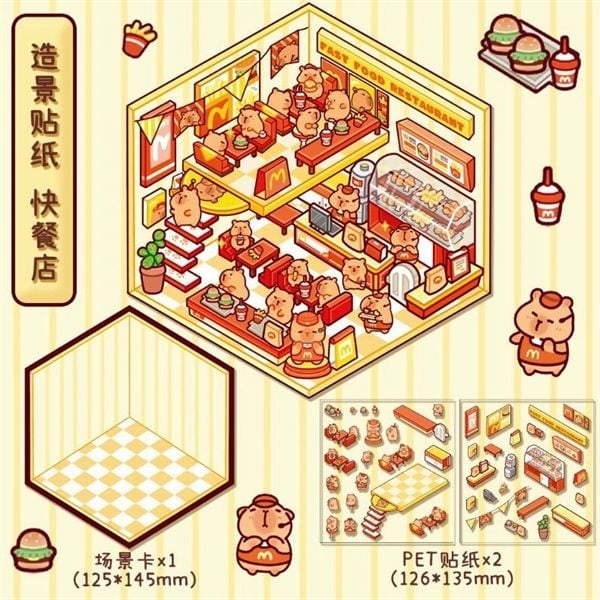  Sticker góc phòng 3/4 cửa hàng 