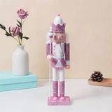  Người gỗ decor Giáng Sinh tone hồng 30cm 