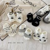  Tất Kid lười cherry trắng đen 