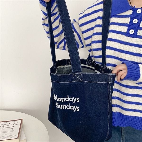  Túi jean Less Mondays More Sundays 