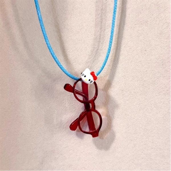 Vòng cổ dây vải kính Hello Kitty 