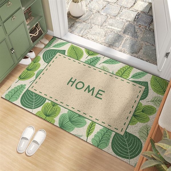  Thảm nhựa xoắn cửa ra vào lá xanh 45x75cm 