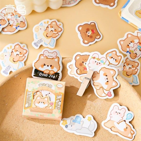  Box sticker mini thú dễ thương 