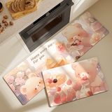  Thảm bếp chống nước - Gấu bánh kem 