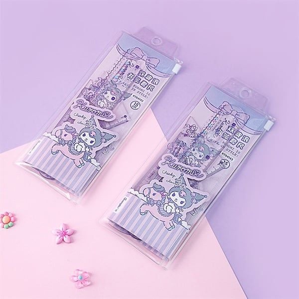  Bộ thước eke 4 món Kuromi 15cm 