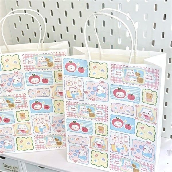  Túi quà giấy chia ô mèo 