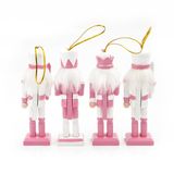  Người gỗ decor Giáng Sinh tone Hồng 12cm (set 4) 