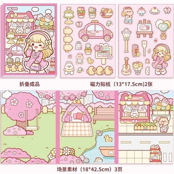  Sticker nổi nam châm 3 background bé Telado 