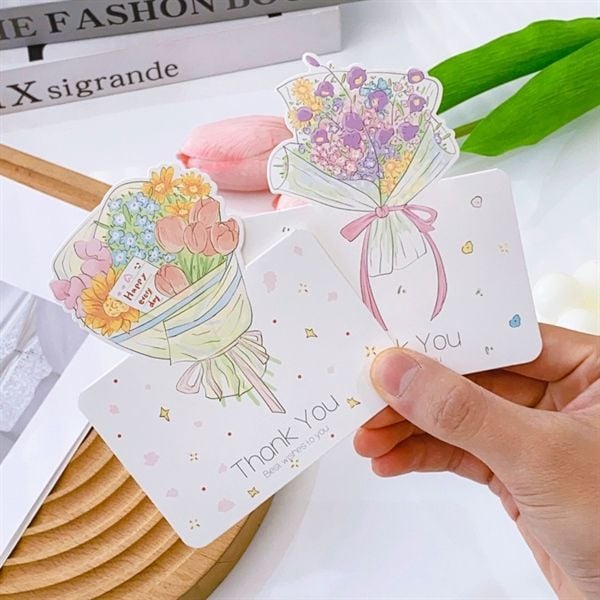  Thiệp gập bó hoa nhô lên 