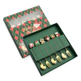  Set hộp quà 6 thìa dĩa Giáng Sinh mix 