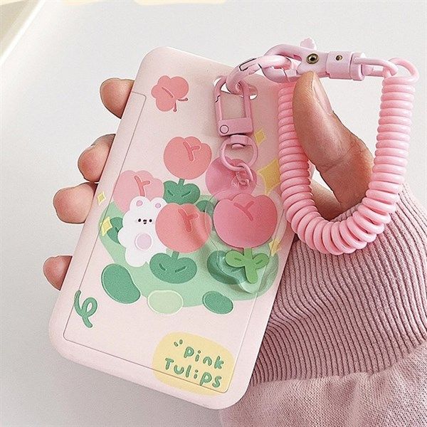  Dây đeo thẻ lò xo thỏ tulip 