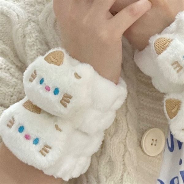  Băng đô cổ tay mèo béo tai vàng 