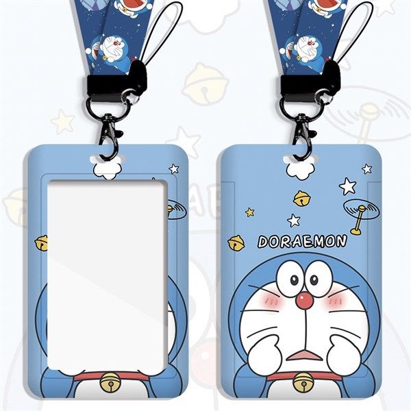  Đeo thẻ Doraemon kèm dây đeo cổ 