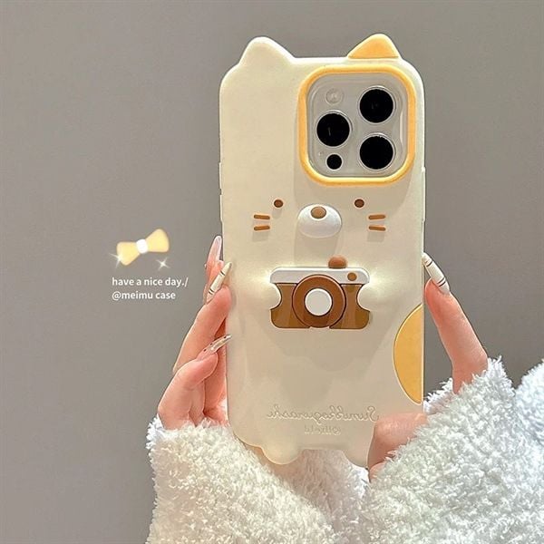  Ốp silicon mèo máy ảnh 