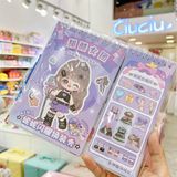  Sổ lò xo sticker stylist + màu nước khô DIY 43 tờ 