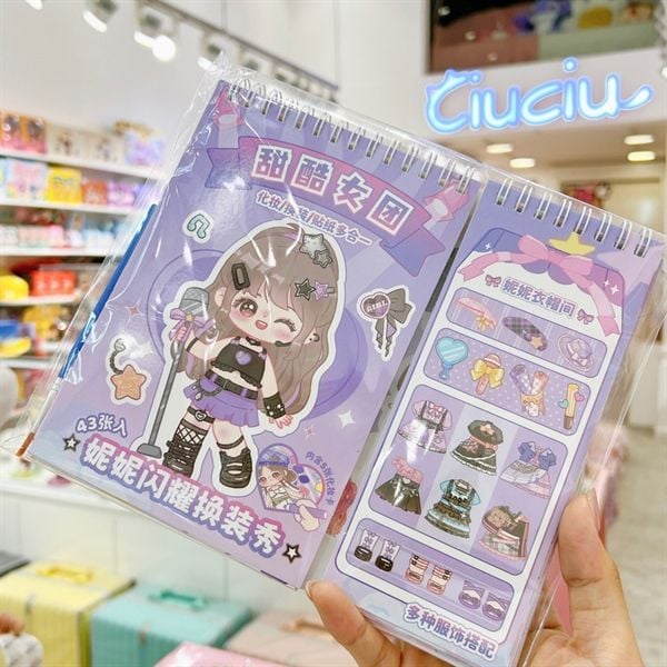  Sổ lò xo sticker stylist + màu nước khô DIY 43 tờ 