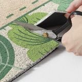  Thảm nhựa xoắn cửa ra vào lá xanh 45x75cm 