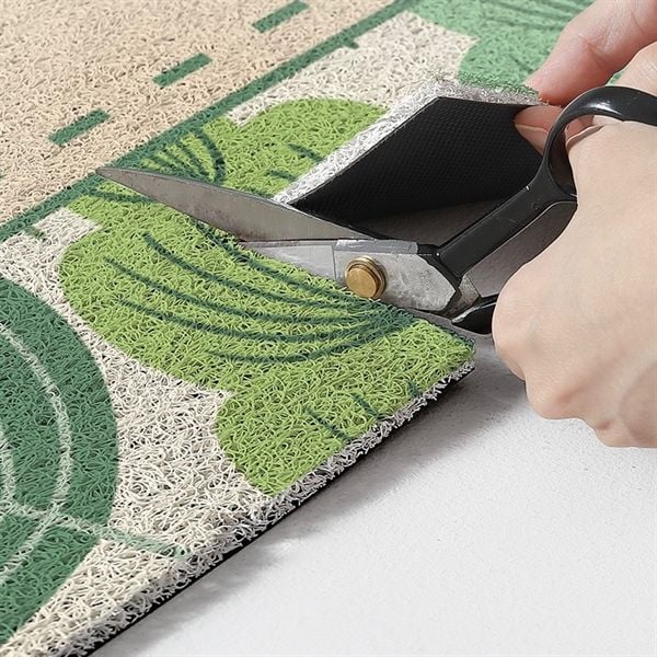  Thảm nhựa xoắn cửa ra vào lá xanh 45x75cm 