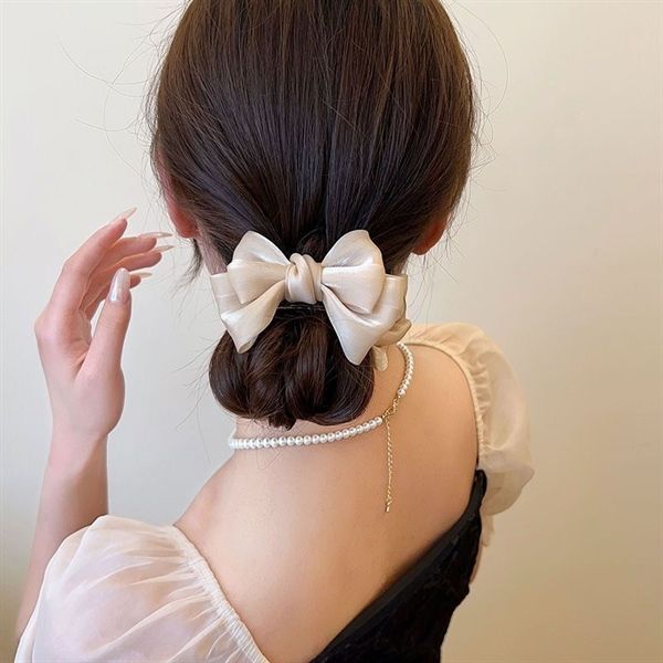  Kẹp càng cua nơ ánh nhũ 