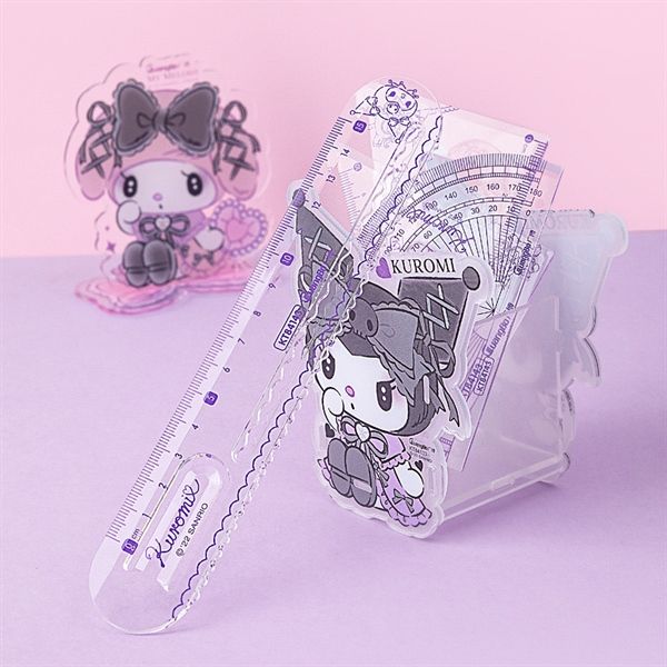  Bộ thước eke 4 món Kuromi 15cm 