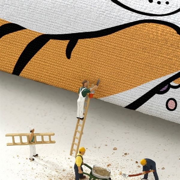  Thảm vải cửa ra vào hổ béo 50x80cm 