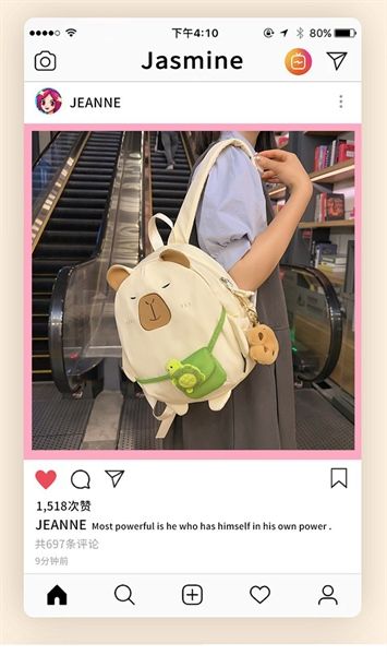  Balo Capybara đeo túi rùa 