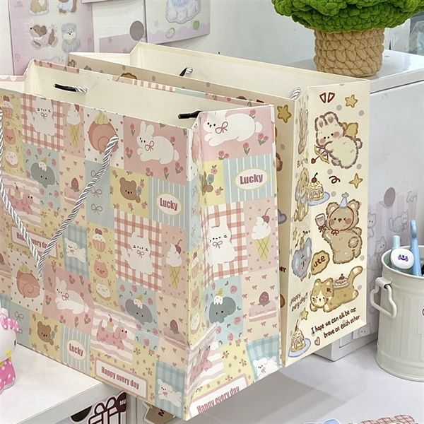  Túi quà mảng chữ nhật vintage 29x24x12cm 