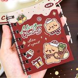  Sổ lò xo mini Giáng Sinh thỏ gấu 10x8cm 