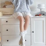  Tất Lolita cổ voan chấm bi 