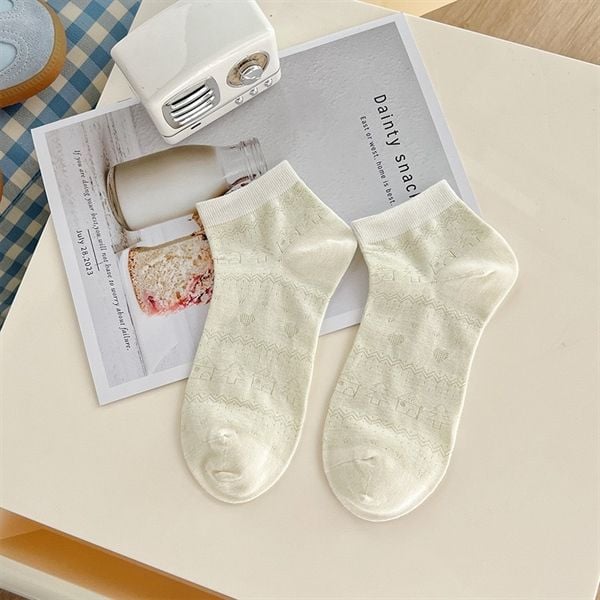  Tất Xieohesi gân hoạ tiết 