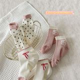  Tất Kid mặt lưới hồng nơ 