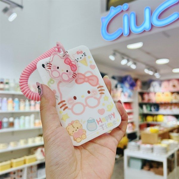  Đeo thẻ dây lò xo Hello Kitty 