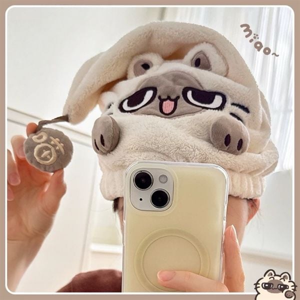  Mũ tắm chụp tóc mèo mun 