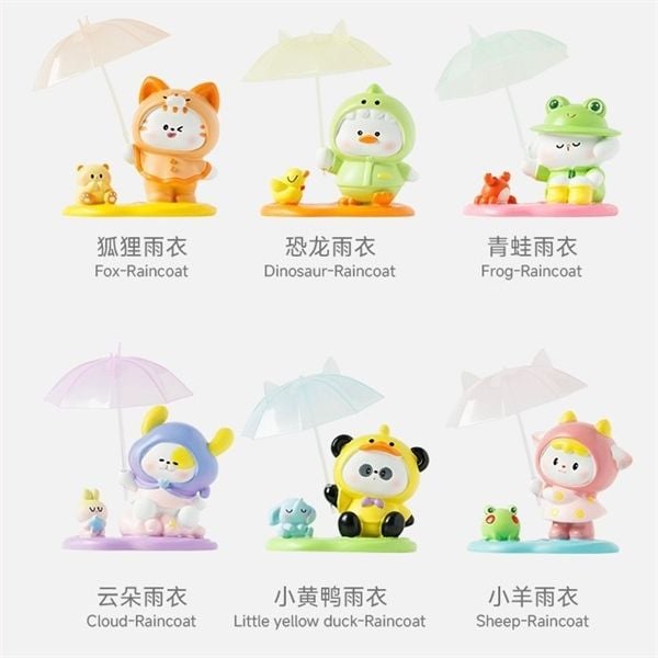  Hộp mù thú áo mưa cầm ô 
