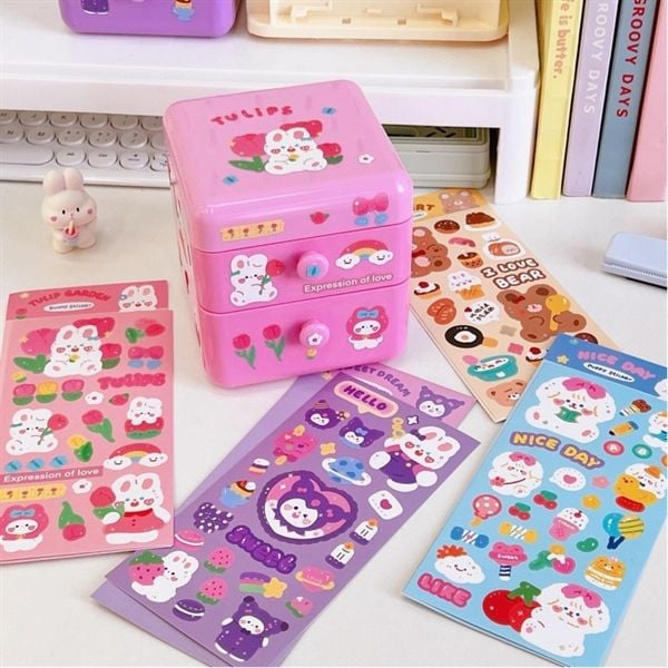 Sticker thú béo lấp lánh 