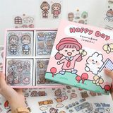  Box sticker 100 tờ bé gái thỏ hồng 