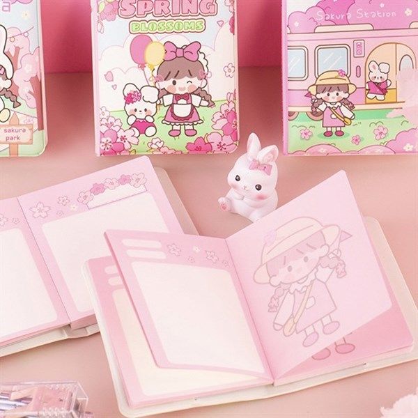  Sổ bọc da êm Sakura 80 trang 8x10cm 