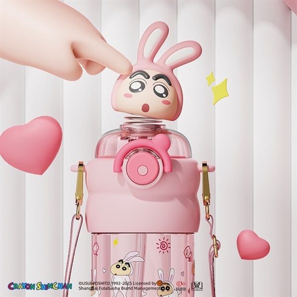  Bình nước Shinchan đầu nhún 600ml 