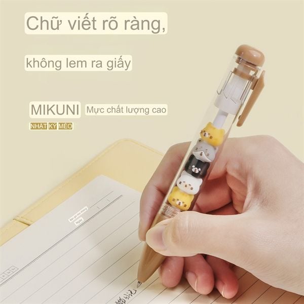  Bút thân trong charm đầu mèo 